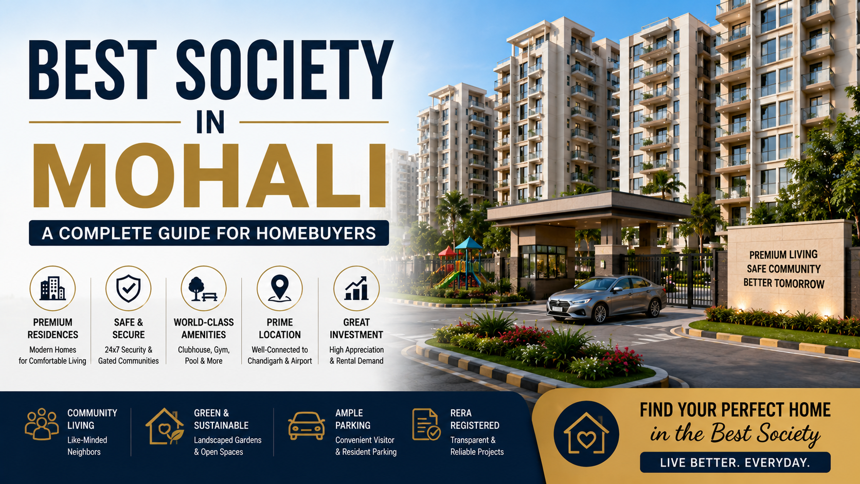 Best society in Mohali with modern residential apartments and amenities