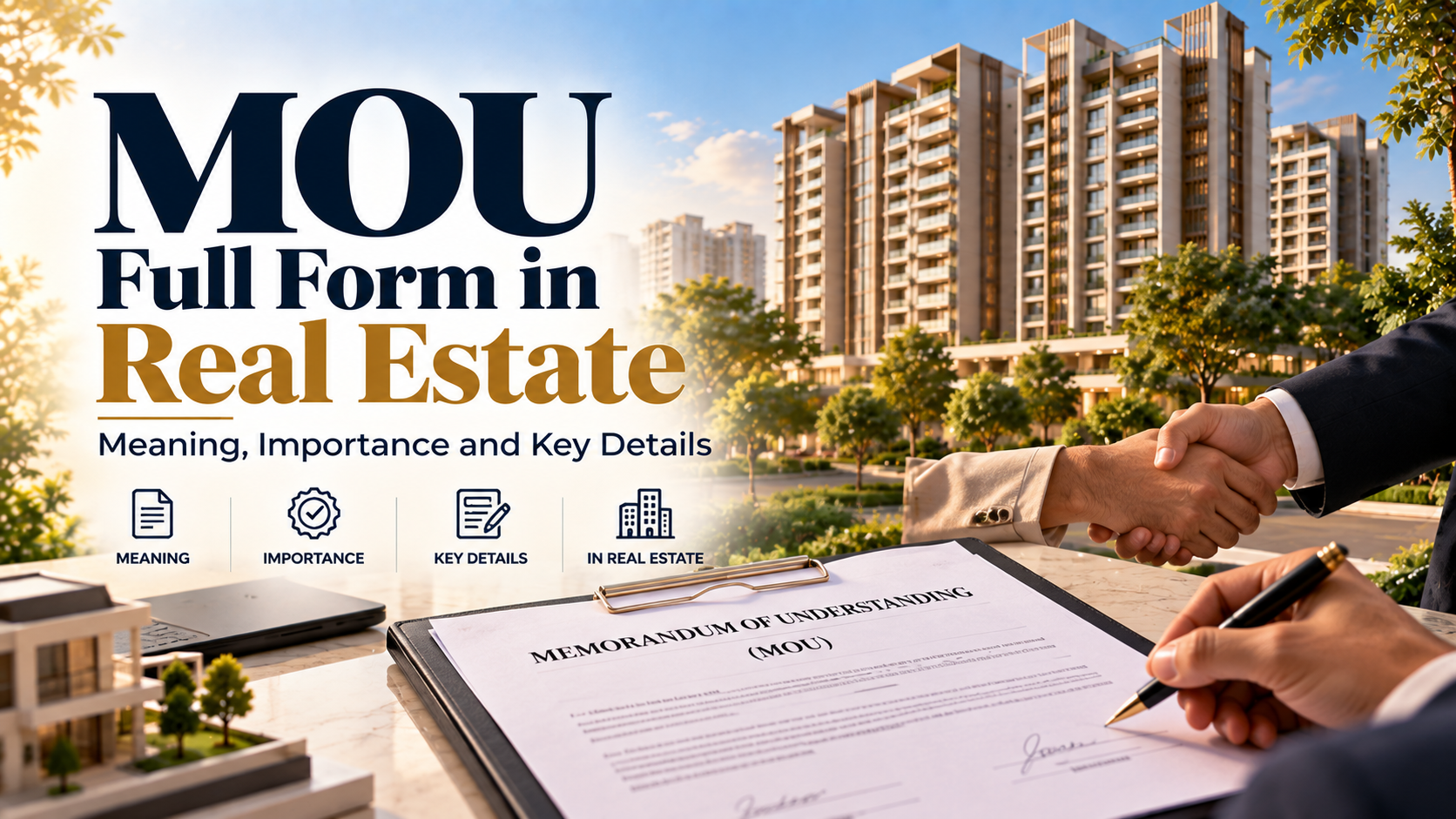 MOU full form in real estate showing a property agreement between parties