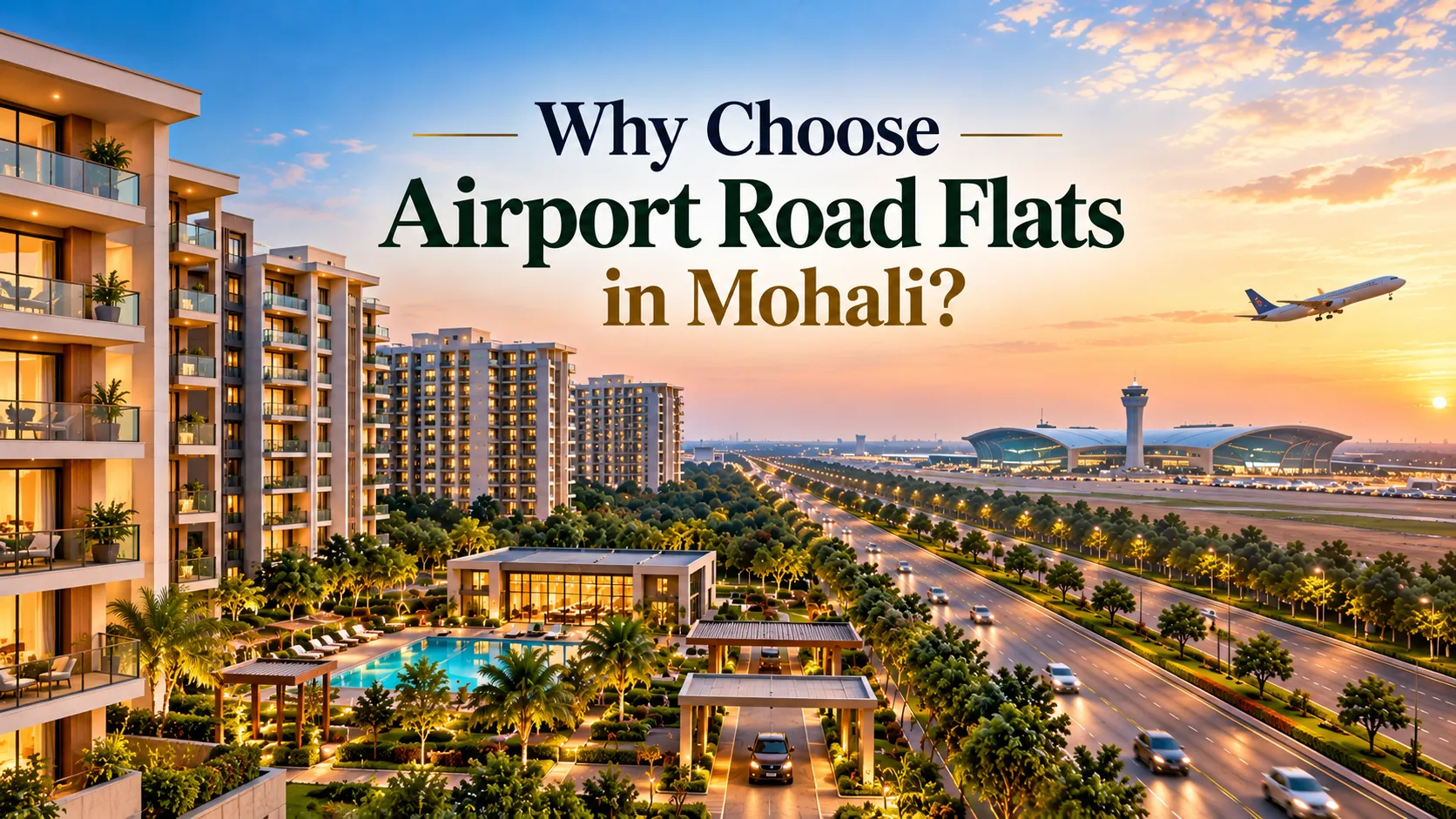 Why Choose Airport Road Flats in Mohali? Modern residential apartments with landscaped amenities and airport-side connectivity.